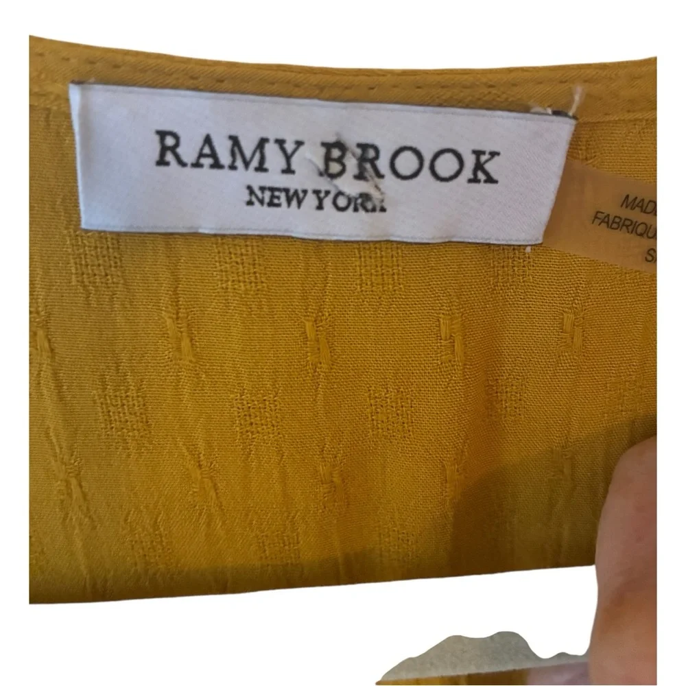 Ramy Brook Perry Mini Blouson Dress in Marigold Yellow - Size S - Picture 4 of 8